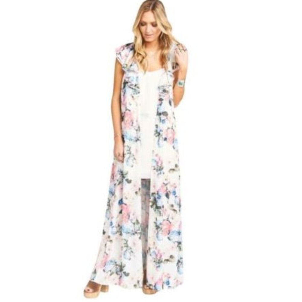 $190 NWT Show Me Your Mumu Rapunzel Floral Boho Cape Dress Size Small Revolve